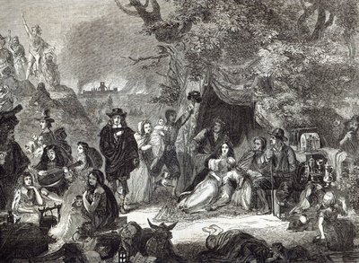 Highgate Fields podczas Wielkiego Pożaru Londynu w 1666 r. autorstwa Edward Matthew Ward