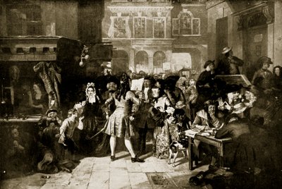 Bańka Południowomorska: Change Alley, 1720 r., ilustracja z "Hutchinson