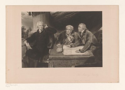 Portret Sir Francisa Baringa z bratem i zięciem Portret van Francis Baring, zijn broer John Baring i Charles Wall Rodzina Baringów (tytuł na obiekcie) autorstwa Edward McInnes