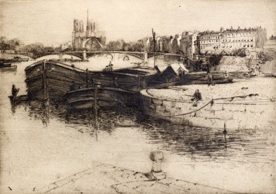 Widok Notre Dame od strony Sekwany (akwaforta) autorstwa Edward Millington Synge