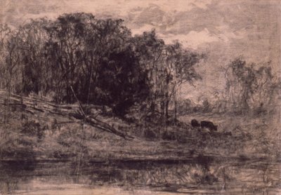 Krowy w lesie autorstwa Edward Mitchell Bannister