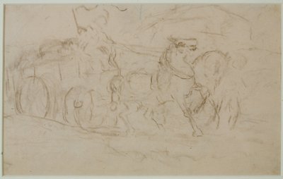 Koń i wóz (#9), c. lata 80. XIX wieku (grafit na papierze) autorstwa Edward Mitchell Bannister