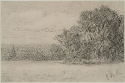 Krajobraz (#1) c. lata 80. XIX wieku (grafit na papierze) autorstwa Edward Mitchell Bannister