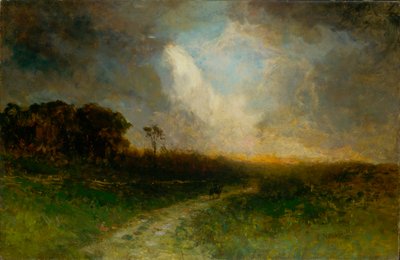 Bez tytułu (krajobraz, mężczyzna na koniu) autorstwa Edward Mitchell Bannister