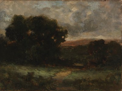 Bez tytułu (krajobraz z łąką i drzewami) autorstwa Edward Mitchell Bannister