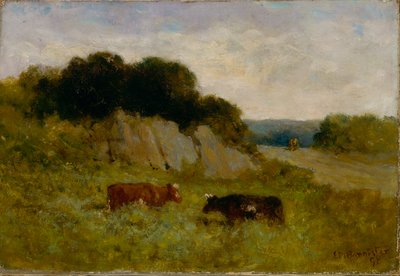 Bez tytułu (krajobraz z dwiema krowami) autorstwa Edward Mitchell Bannister