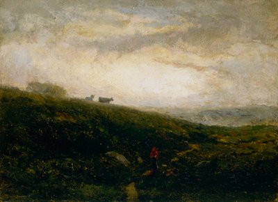 Krowy bez tytułu schodzące ze wzgórza, 1881 r. autorstwa Edward Mitchell Bannister
