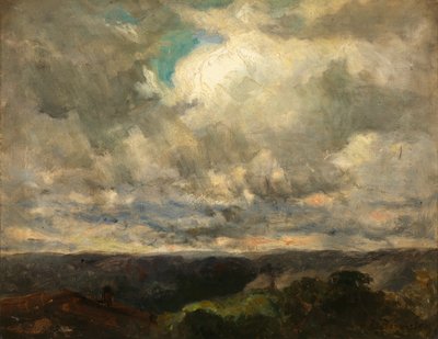 Krajobraz bez tytułu, zachmurzone niebo. autorstwa Edward Mitchell Bannister