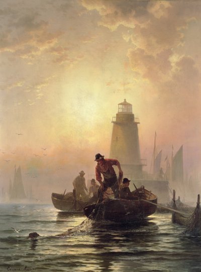 Staw rybny, Zatoka Orient, Long Island autorstwa Edward Moran