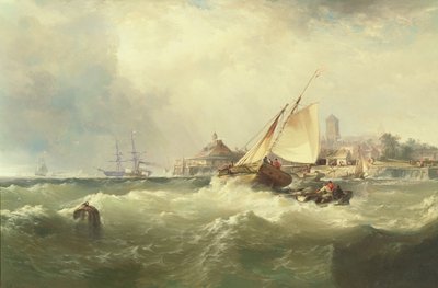 New Castle nad rzeką Delaware autorstwa Edward Moran