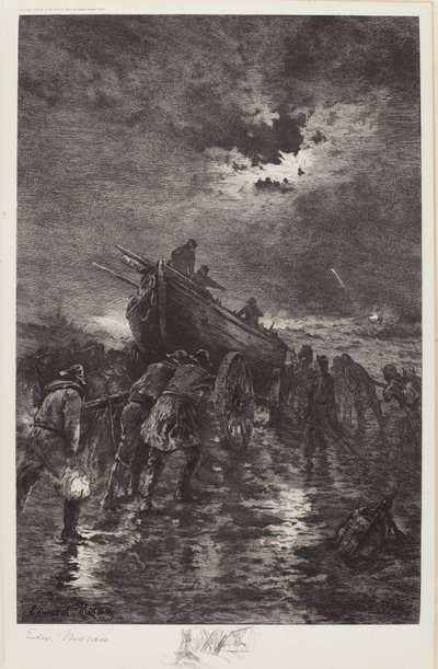 Bez tytułu (Uruchomienie Dory/Na ratunek/Wrak) autorstwa Edward Moran