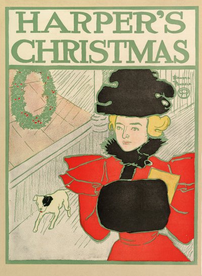 Plakat reklamujący Harpers New Monthly Magazine, Boże Narodzenie 1894 autorstwa Edward Penfield
