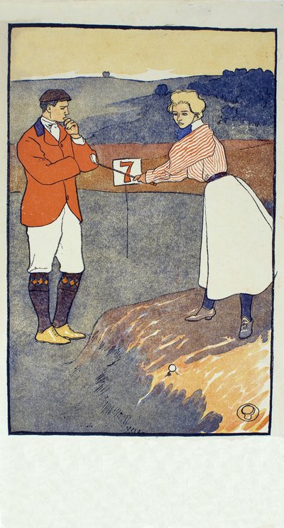 Wrzesień, fragment z 1931 r. Kalendarz golfowy, wyd. 1931 autorstwa Edward Penfield