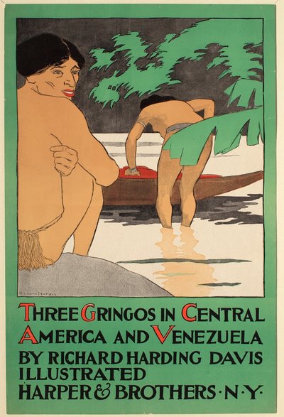 Drei Gringos in Zentralamerika und Venezuela, von Richard Harding Davis, Harper & Bros. Verleger autorstwa Edward Penfield
