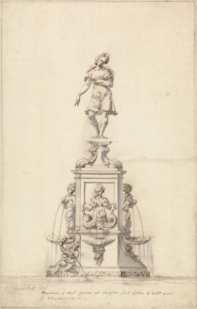 Fontanna Diany, Bushy Park: oryginalny projekt autorstwa Edward Pierce