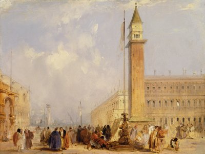 Piazzetta, Wenecja (olej na pokładzie) autorstwa Edward Pritchett