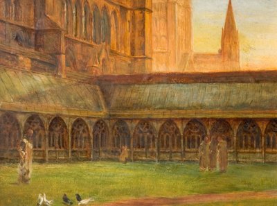 Katedra w Lincoln - krużganki, 1880. autorstwa Edward R Taylor