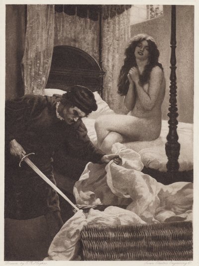 Il Pecorone: Dzień I, Powieść II, Lekcja Miłości (lito) autorstwa Edward Robert Hughes