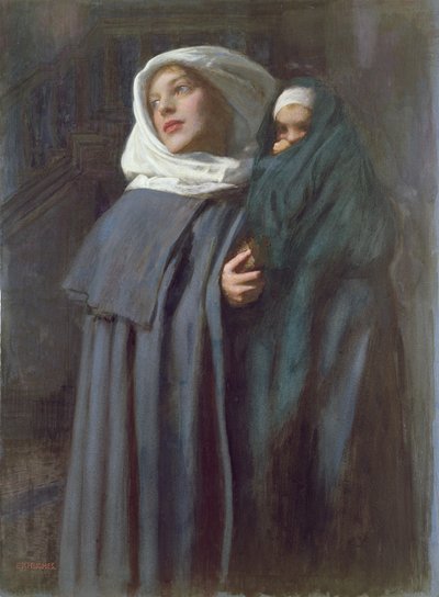 Matka z dzieckiem (wc) autorstwa Edward Robert Hughes