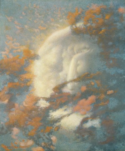 Pack Clouds Away and Welcome Day (wc i złota farba na papierze) autorstwa Edward Robert Hughes