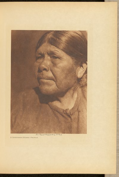 Kobieta Chukchansi - profil autorstwa Edward S. Curtis