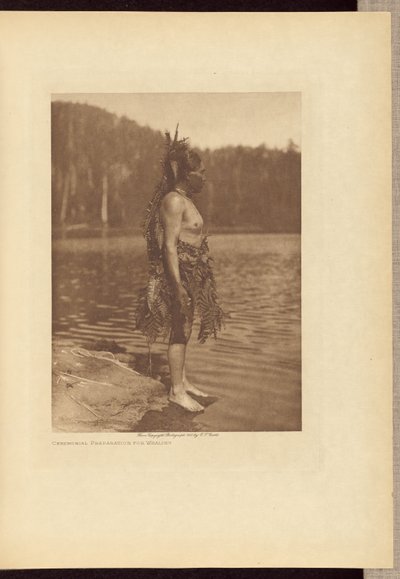 Ceremonialne przygotowanie do połowu wielorybów autorstwa Edward S. Curtis