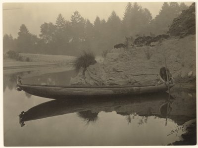 Wędkowanie z kajaka – Hupa autorstwa Edward S. Curtis