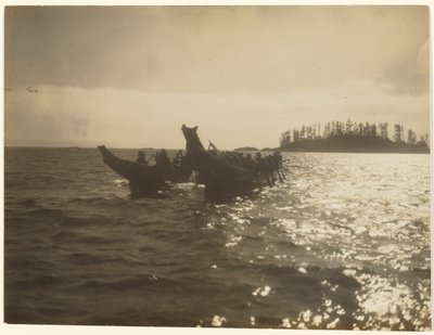 [Szaleńczo popędzili swój statek przez wodę]. autorstwa Edward S. Curtis