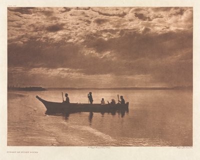 Portfolio IX, Tablica 316: Zachód słońca nad dźwiękiem Puget autorstwa Edward S. Curtis