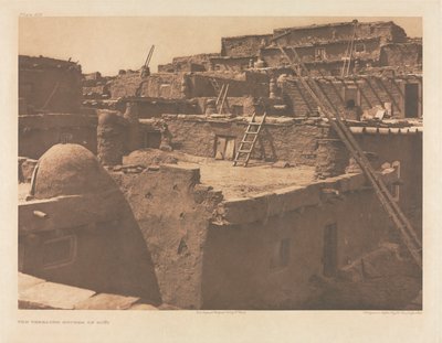 Portfolio XVII, plansza 609: Domy szeregowe w Zuñi autorstwa Edward S. Curtis