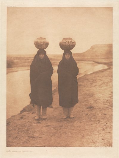 Portfolio XVII, płyta 610: Dziewczęta Zuñi nad rzeką autorstwa Edward S. Curtis