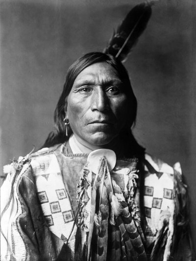 Little Hawk, Brule man, Południowa Dakota, ok. 1907, fot. Edward S. Curtis autorstwa Edward Sheriff Curtis