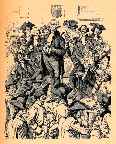 George Washington próbujący skłamać, ok. 1900 autorstwa Edward Tennyson Reed