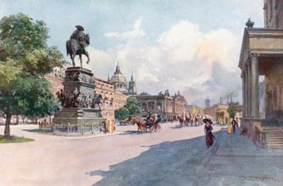 Berlin - Unter den Linden (kolorowa litografia) autorstwa Edward Theodore Compton
