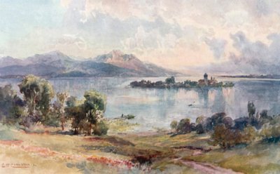 Chiemsee - Wyspa kobiet (kolorowa litografia) autorstwa Edward Theodore Compton