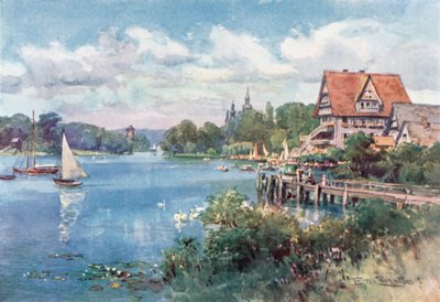 Kleiner Wannsee, niedaleko Berlina (kolorowa litografia) autorstwa Edward Theodore Compton