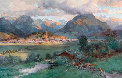 Oberstdorf (druk kolorowy) autorstwa Edward Theodore Compton