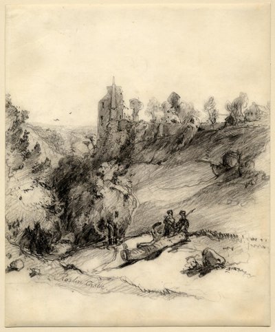 Zamek Roslin (Rosslyn) autorstwa Edward Thomas Daniell
