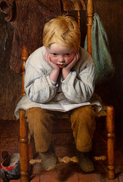 Nauka na pamięć (olej na płycie) autorstwa Edward Thompson Davis