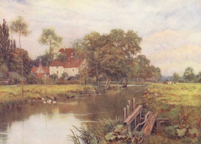 W dół kwiecistej łąki (kolorowa litografia) autorstwa Edward Wilkins Waite