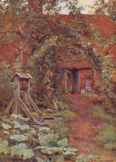 Głęboka, chłodna studnia (kolorowa litografia) autorstwa Edward Wilkins Waite