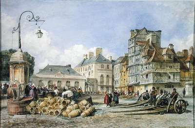 Rynek na kontynencie (akwarela na papierze) autorstwa Edward William Cooke
