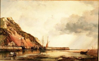 Port Axmouth, Devon-Low Water autorstwa Edward William Cooke