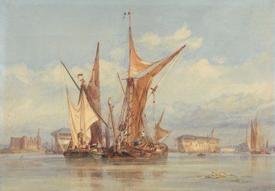 Bateria odporna na bomby w pobliżu Gillingham, na Medway... autorstwa Edward William Cooke