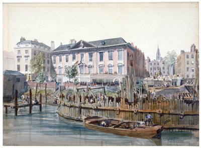 Budowa Mostu Londyńskiego, 1826 autorstwa Edward William Cooke