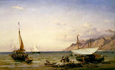 Rybacy utrzymujący swoje sieci autorstwa Edward William Cooke