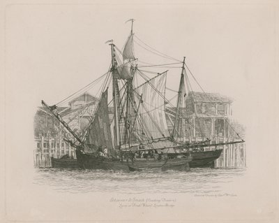 Schooner und Smack leżący w Fresh Wharf autorstwa Edward William Cooke