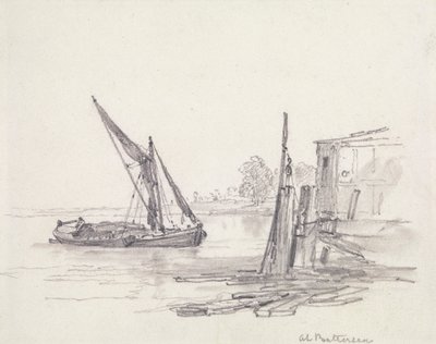 Vista sobre o Tamisa em Batterseapolish autorstwa Edward William Cooke