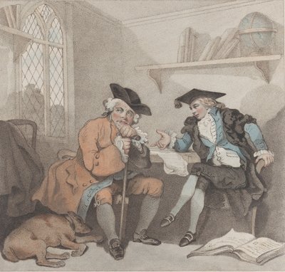 Scena uniwersytecka, czyli bezowocna próba na torebce ze starymi kwadratowymi palcami, 1 sierpnia 1787 r. autorstwa Edward Williams