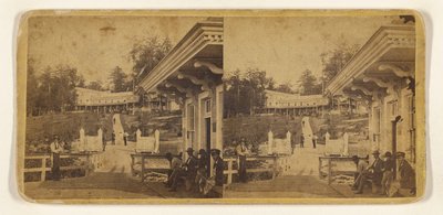 Cresson Mountain House. Położony na jednym z najwyższych szczytów Alleghenies...[Pennsylvania Central R.R.]. autorstwa Edward and Henry T. Anthony and Co.
